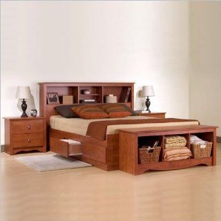 Monterey Cherry Full/ Double Wood Platform Storage Bed 3 Piece Bedroom Set   Bedroom Furniture Sets
