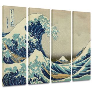 Art Wall The Great Wave off Kanagawa by Katsushika Hokusai 4 Piece