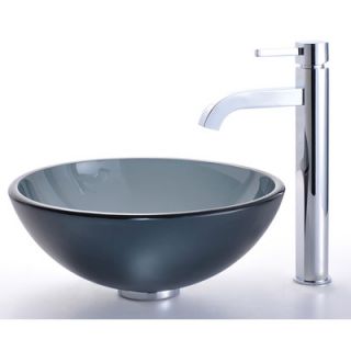 Kraus Glass Vessel Sink and Ramus Faucet   C GV 104FR 14 12mm 1007