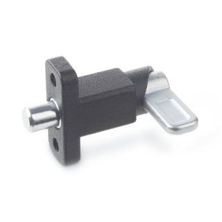 GN 722.2 Series Steel Type A Metric Size Square Spring Latches with Flange for Surface Mounting, Latch Position Right Angled to Mounting Holes, Black Textured Finish, 10mm Item Diameter, 68mm Item Length Push Fit Ball Nose Spring Plunger Industrial &