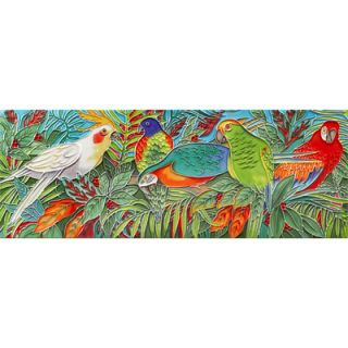 EnVogue 16 x 6 Parrot Forest Art Tile in Multi