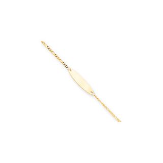 Jewelryweb Oval ID Figaro Chain Ankle Bracelet