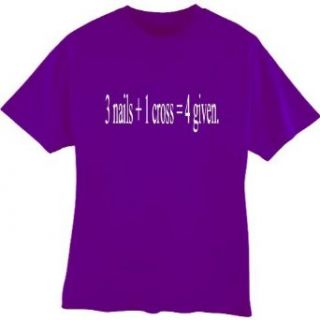 3 Nails + 1 Cross  4 Given. Unisex T shirt (Small, Purple) Clothing
