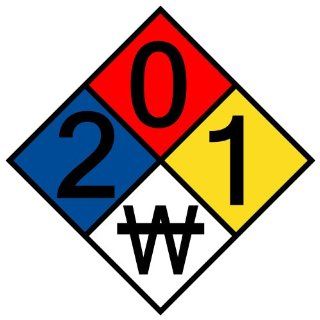 NFPA 704 2 0 1 W Sign NFPA PRINTED 201W NFPA Diamonds  Message Boards 