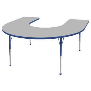 ECR4kids 60 x 66 Horseshoe Shaped Adjustable Activity Table in Gray