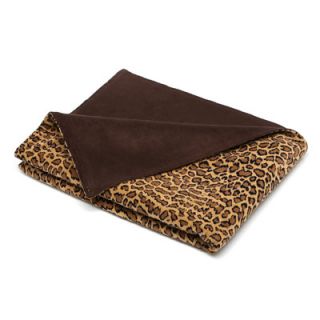 Posh Pelts Leopard Faux Fur Acrylic Throw Blanket and Pillow Set