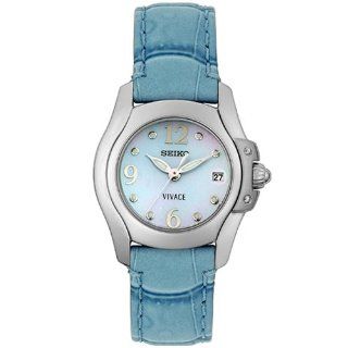 Seiko Women's SXD705 Vivace Quartz Light Blue Leather Watch at  Women's Watch store.