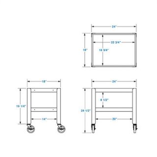 Lucasey Fully Constructed Mobile Cart With 2 Shelves