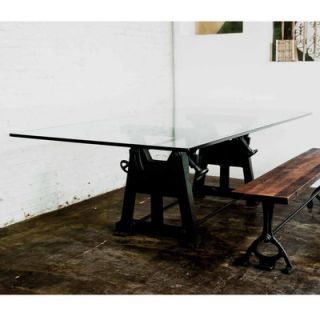 District Eight Design V3 Glass Press Leg Dining Table