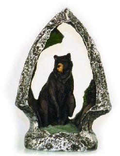 Set of 6   Mini Arrowhead Intricate Black Bear Collectible Figurine  