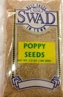 Indian Spice, Swad Poppy Seeds   3.5oz., 100g.  Poppy Seeds Spices And Herbs  Grocery & Gourmet Food