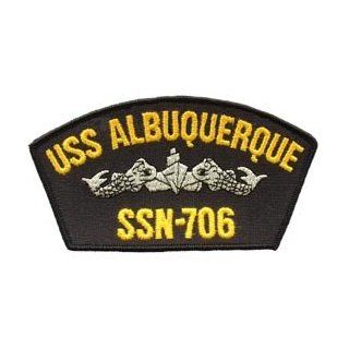 US Navy Military Iron On Patch   Navy Ship   USS Albuquerque SSN 706 Logo Clothing
