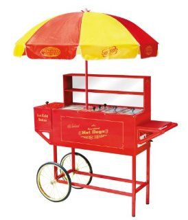 Nostalgia Electrics HDC701 Vintage Collection Carnival Hot Dog Cart & Umbrella Hot Dog Stand Kitchen & Dining