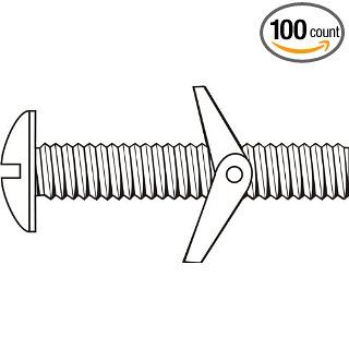 100T Toggler Anchor Plaster Steel / Plain Finish, Pack of 100 Hollow Wall Anchors
