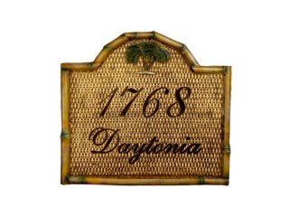 Personalized Rattan House Number plaque item 725  Address Plaques  Patio, Lawn & Garden