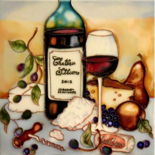 EnVogue 8 x 8 Wine and Cheese Tasting Art Tile in Multi