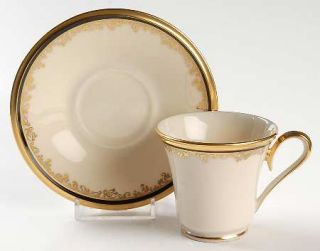 Lenox China Eclipse Footed Demitasse Cup & Saucer Set, Fine China Dinnerware   B