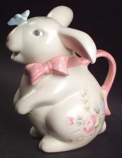 Pfaltzgraff Tea Rose Figurine Creamer, Fine China Dinnerware   Stoneware,Pink Ro