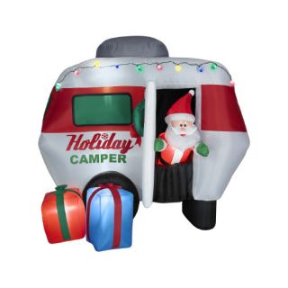 Airblown Animated Santa in Holiday Camper