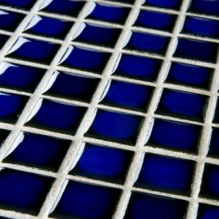 EliteTile Cobalt 12 1/2 x 12 1/2 Glazed Porcelain Square Mosaic in