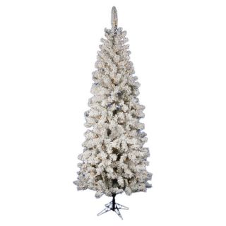 White Artificial Pencil Christmas Tree with 270 LED Lights with Stand
