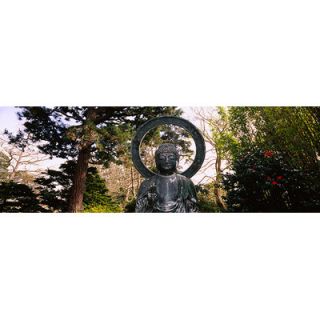 iCanvasArt Statue of Buddha in a Park, Japanese Tea Garden, Golden