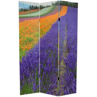 Oriental Furniture Floral Double Sided Canvas Room Divider