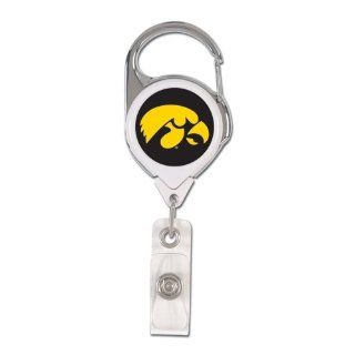 Iowa Hawkeyes Official NCAA 1.5"x2.5" Retractable Badge Holder Keychain  Sports Related Key Chains  Sports & Outdoors
