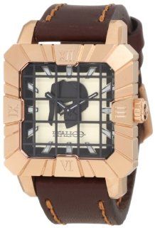 Italico Men's ITGR03 F Gladiatore Sqaure Rose Gold IP Luminous Leather Watch at  Men's Watch store.