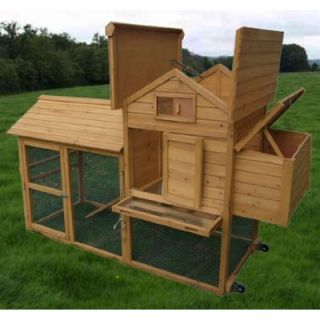 Aosom LLC Deluxe Portable Backyard Chicken Coop with Nesting box