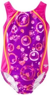 Speedo Girls 7 16 Peace Tie Dye Sport Splice One Piece Swimsuit, Purple, 16 Fashion One Piece Swimsuits Clothing