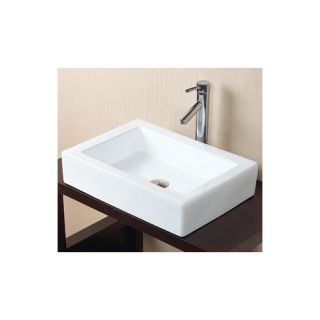 Rectangle Ceramic Vessel Bathroom Sink without Overflow