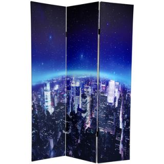Oriental Furniture 72 Double Sided Earth 3 Panel Room Divider