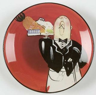 Dinner Is Served Individual Dip Bowl/Plate, Fine China Dinnerware   Waiters In V