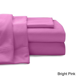 Baltic Linen 100 percent Cotton Luxury Jersey Sheet Set Pink Size Full