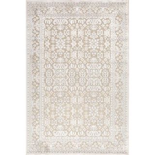 Transitional Ivory Viscose/ Chenille Rug (9 X 12)