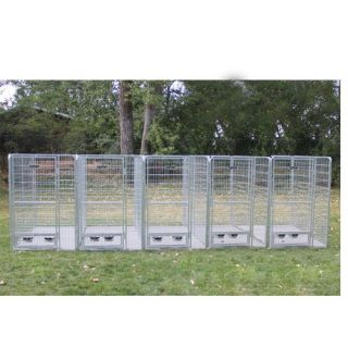 Galvanized Steel Multiple Dog Kennel for 5 Dogs