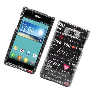 LG Splendor US730 Black Love Letter Glossy Cover Case Cell Phones & Accessories