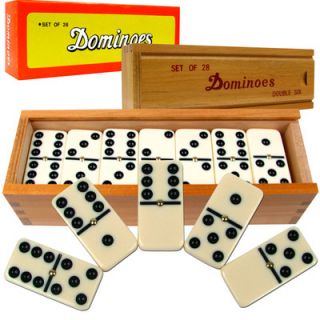 Trademark Global Premium Set of 28 Double Six Dominoes with Wood Case