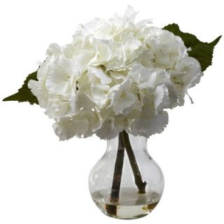 Nearly Natural Large Hydrangea with Vase Silk Flower Arrangement