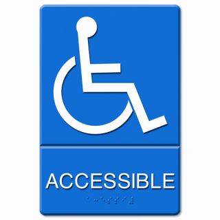 ADA Wheelchair Accessible Sign, Tactile Symbol/Braille, Molded Plastic
