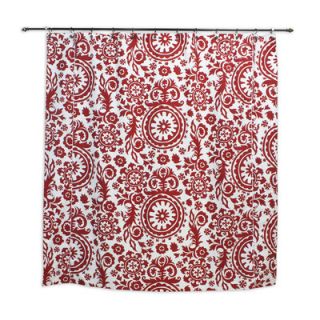 Chooty & Co Suzani Lipstick Standard Cut Corded Cotton Shower Curtain