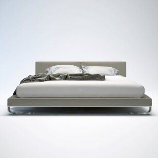 Modloft Chelsea Platform Bed in Dusty Grey Leather Queen Home & Kitchen