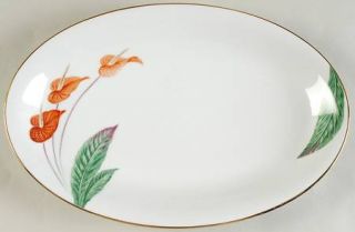 Noritake Waikiki (Gold Trim) 12 Oval Serving Platter, Fine China Dinnerware   O