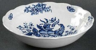 Booths Peony Blue Coupe Cereal Bowl, Fine China Dinnerware   Blue Flowers, Scall