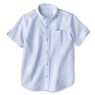 Cherokee Boys School Uniform Short Sleeve Oxford Shirt   Powder Blue M