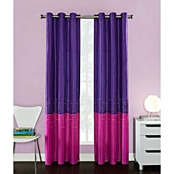 Horizon Embroidered Color Block Grommet Curtain Panel