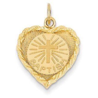 14k Baptism Heart Charm Jewelry