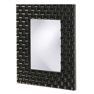 Howard Elliott Justin Rectangular Framed Mirror in Glossy Black