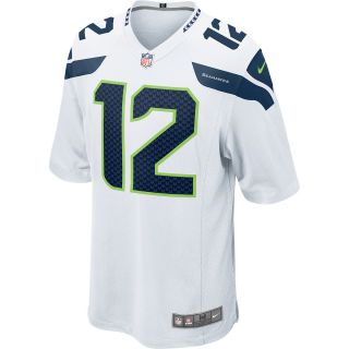 NIKE Mens Seattle Seahawks 12th Fan Game White Jersey   Size Small, White